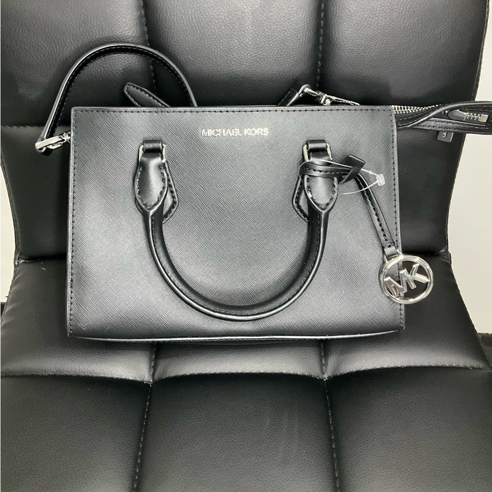 Michael Kors small black leather crossbody handbag Brand New